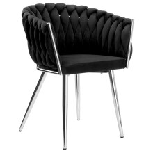 FLETET STOL MED FLÆGET FLÆG, BETRÆKT MED GLAMOUR, MODERNE METALBEN