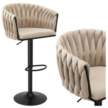 Cofton sort beige fløjlsbarstol
