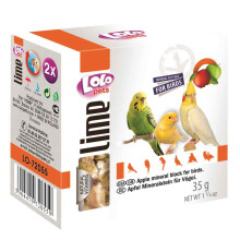 LOLO PETS LOLO LINE - Lime ÆBLE kalkstensterning MED SKALLER - til papegøjer 35g