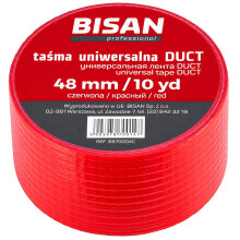 Rødt isoleringsbånd, 48 mm bredt, 50 meter langt