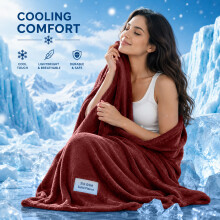 (150x200cm (Double)-Burgundy) Light Weight Blankets 310 GSM Faux Fur Fleece Blanket Summer Blanket Double Size 150x200cm