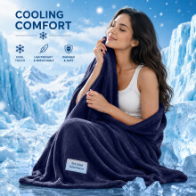 (150x200cm (Double)-Navy Blue) Light Weight Blankets 310 GSM Faux Fur Fleece Blanket Summer Blanket Double Size 150x200cm