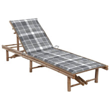 vidaXL Garten-Sonnenliege mit Auflage Bambus