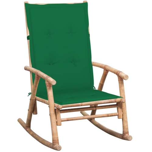 VidaXL vidaXL Schaukelstuhl mit Auflage Bambus