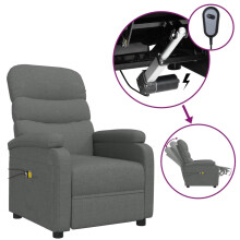 vidaXL Massagesessel Elektrisch Dunkelgrau Stoff