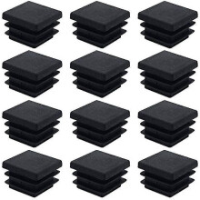 40 Pieces Furniture Square End Caps Plastic Square Tube Plug 20mm X 20mm Tube Plugs Anti-slip Mat Black Rectangular End Cap Insert Plugs Pipe Cover Fo
