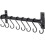 Pot Rack with 8 Hooks, Wall Mounted, Black 1