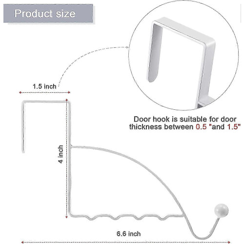 2 Pieces Over Door Hooks - Single Over Door Hooks, Multi Hanging Storage Hanger 2