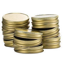 24 Packs Leak Proof Jar Lids for Regular Mouth Jars (Gold)