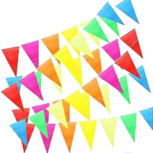 100 Pieces of High-Quality Multicolored Pennant Garlands for Outdoor Triangle Banners