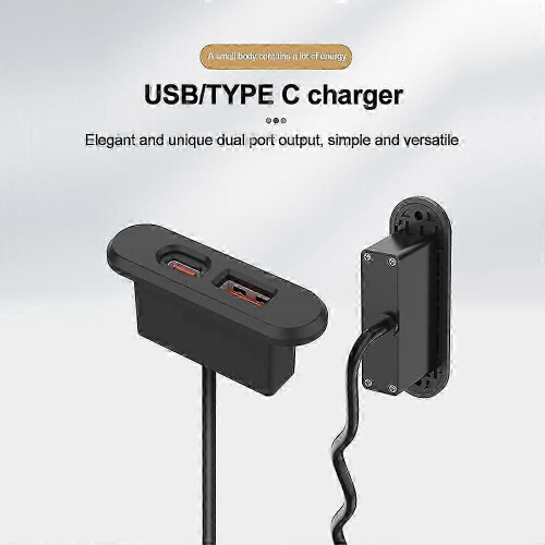 Desktop Embedded USB Socket, Dual Charging Plug for Computer Accessories 2