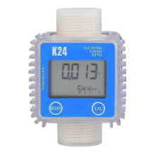 Digital K24 Turbine Oil Fuel Flow Meter Gauge LCD Display for Chemicals Water Sea Liquid Flow Measurement