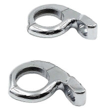 1 Inch 25mm Chrome Motorcycle Turn Signal Mirrors - ATV Scooter Handlebar Clamp On Mount Adapter