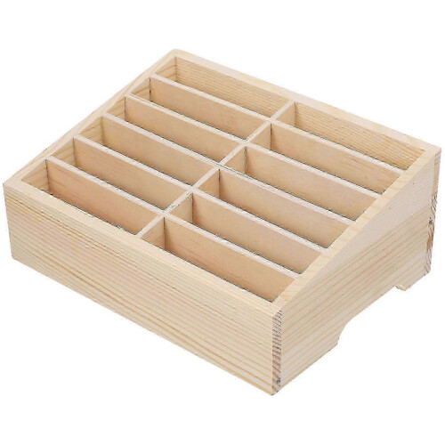 Office Mobile Phone Organizing Box Wooden Multi-grid Cell Phone Storage Box 2