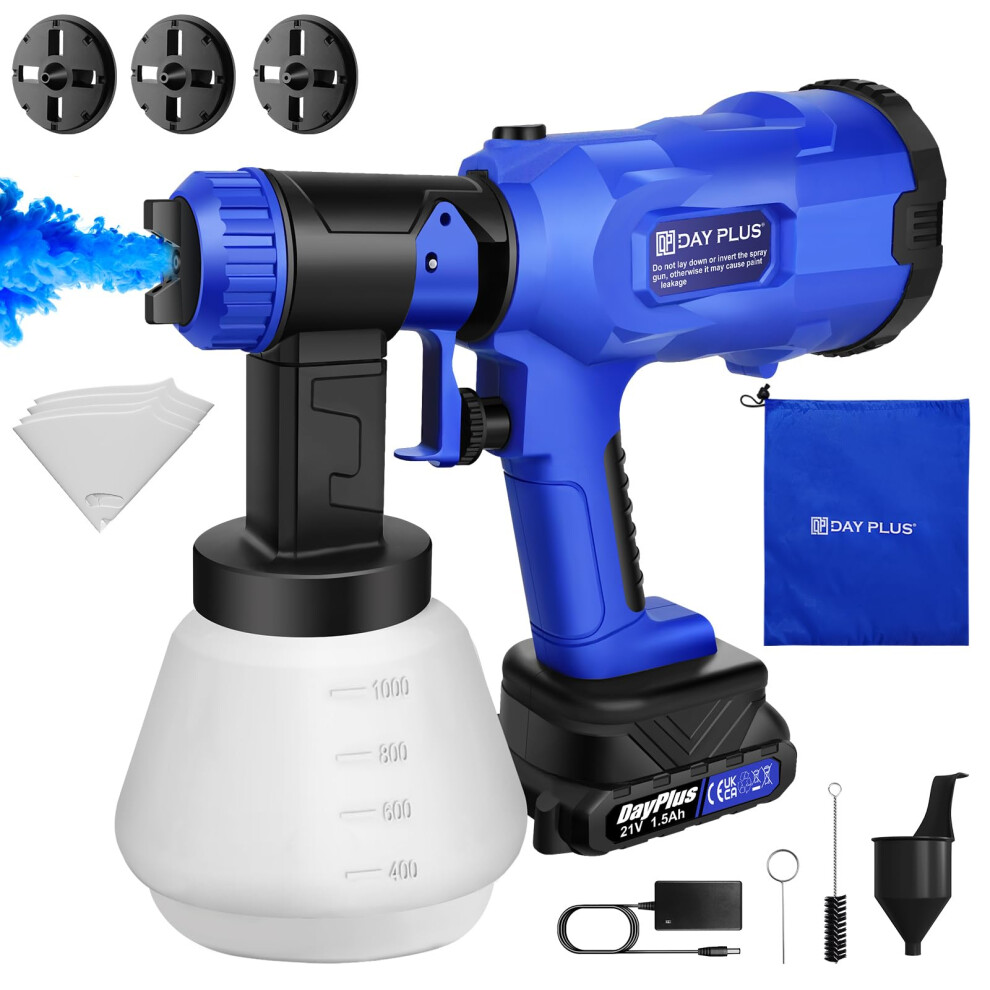 Cordless Paint Sprayer & Battery Airless Hvlp Electric Spray Gun Kit Wall Fence 5004022865529