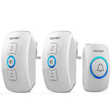 TECKNET Wireless Doorbell - IP65 Waterproof Twin Door bell, Plug in Wireless Doo