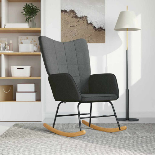 VidaXL vidaXL Schaukelstuhl Dunkelgrau Stoff