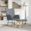VidaXL vidaXL Schaukelsessel mit Hocker Hellgrau Stoff 1