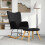 VidaXL vidaXL Schaukelsessel mit Hocker Schwarz Stoff 1
