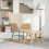 VidaXL vidaXL Schaukelsessel mit Hocker Creme Stoff 1