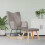 VidaXL vidaXL Schaukelstuhl mit Hocker Stoff Taupe 1