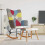 VidaXL vidaXL Schaukelstuhl mit Hocker Patchwork Stoff 1