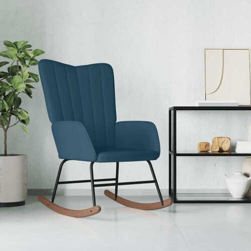 VidaXL vidaXL Schaukelstuhl Blau Samt