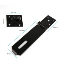 TERF Heavy Duty Hasp and Staple Set Black 190mm Security Door Padlock
