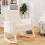 VidaXL vidaXL Schaukelstuhl Creme Stoff 1