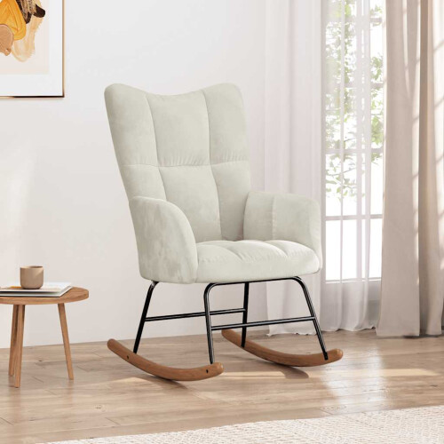 VidaXL vidaXL Schaukelstuhl Samt Creme