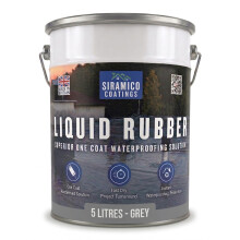 Siramico Coatings Liquid Rubber Roof Coating | 5 Litres | Instant Leak Seal Technology I Quick Drying, One Coat Waterproofing Sealant | Black, Grey &