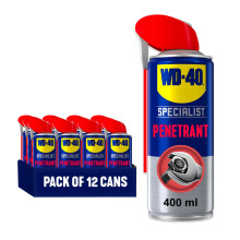 WD-40 Specialist Penetrant Spray, 400ml 12-Pack, Rust Penetrating Oil Spray for Loosening Rusted Nuts & Bolts, Hinges, Locks, and Gears, Rust Prevent
