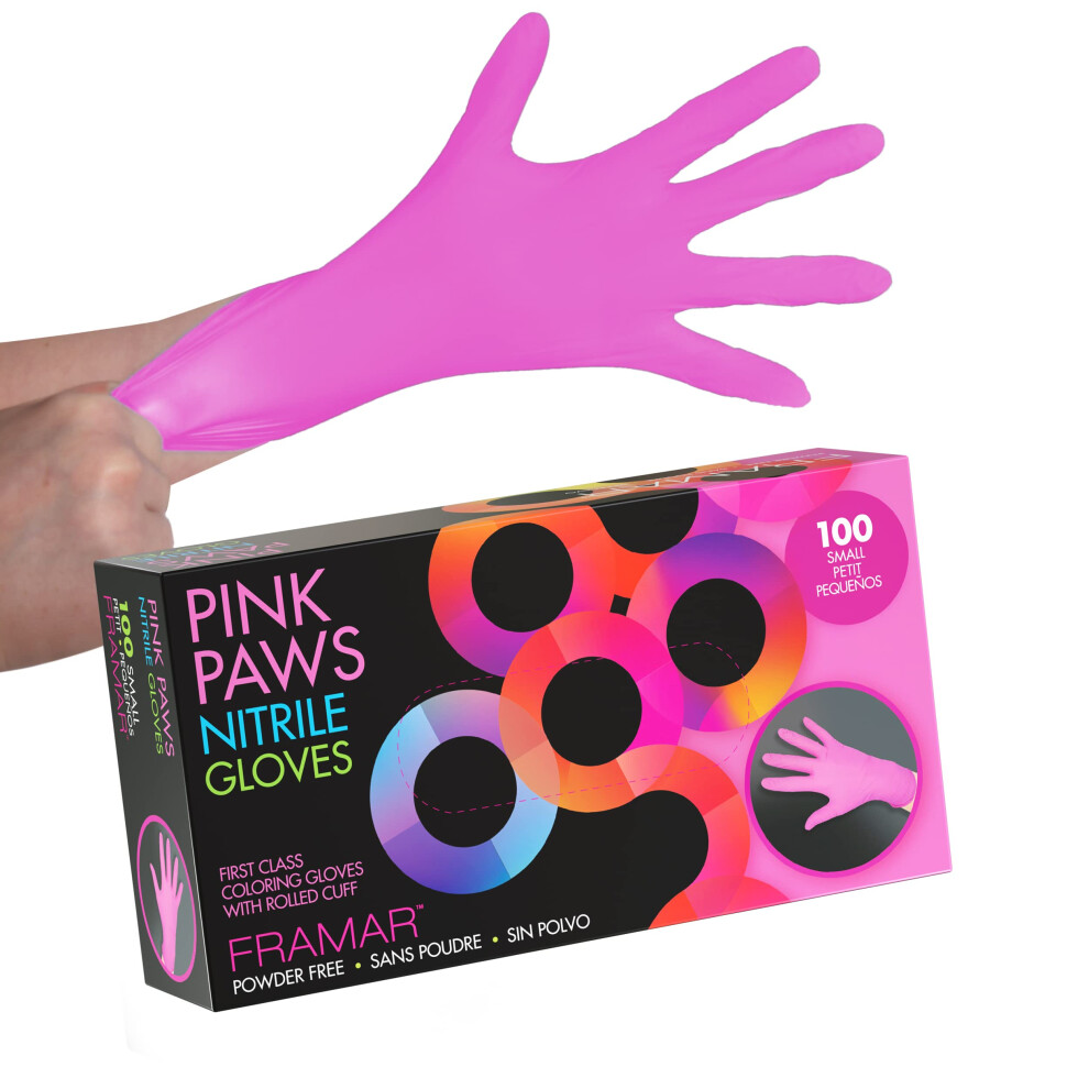 Framar Pink Nitrile Gloves Small Â Disposable Gloves Small, Non Latex Gloves, Latex Free Gloves, Gloves Disposable, Pink Gloves Disposable, Hair Dye 5007249518742