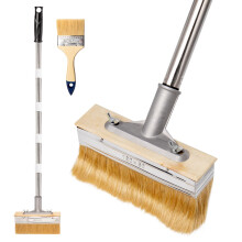 7" Decking Paint Brush 2M Long Handle with 3" Fence Paint Brush, Deck Stain Applicator Staining Brush for Woodstain, Fence Shed Patio, Oil Staining,