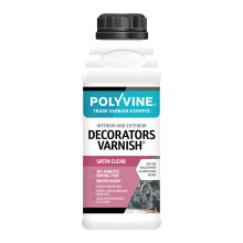 Polyvine Decorators Varnish Satin – Water Resistant Clear Varnish with UV Protection - Seals and Protects Emulsion, Acrylic Paint, Wallpaper, Wood,