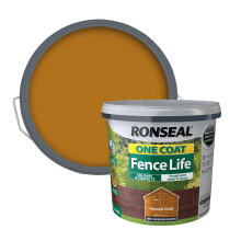 Ronseal RSLOCFLHG5L One Coat Fence Life, Harvest Gold, 5 Litre
