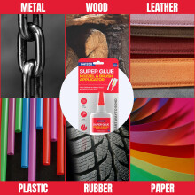 GH1200 (2-IN-1) Mess Free Superglue Brush - Super Glue All Purpose with Brush Applicator & Nozzle, 3000 CPS, No Stain Ca Glue for Plastic, Rubber & M