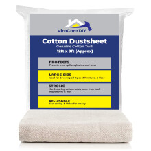 2 x Cotton Dust Sheets 12'x9' (3.6mx2.7m) for Painting & Decorating | Paint Sheets | Drop Cloth | Painting & Paint Cover Sheets | Dust Sheets for Fur