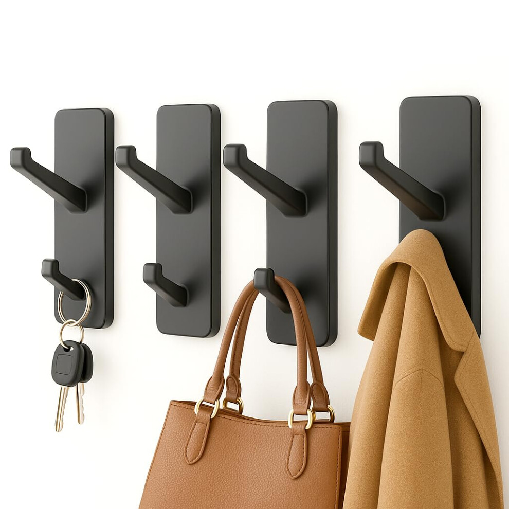 Susswiff Wall Hooks Stick On For Hanging Coats - Strong Sticky Hooks, Heavy Duty (Hold 6Kg), Self Adhesive Hook For Towel, Coats, Key, For Bathroom, 5002700311580