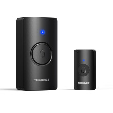 TECKNET Wireless Doorbell, Waterproof Doorbell Battery-Operated Cordless Door Chime Kit with up to 1300 FT/400 M Wireless Range, 5-Level Volume & 60