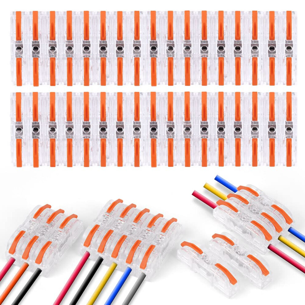 Flintronic Wire Connectors, 34Pcs Quick Dual Wire Terminal Block, 2 Pin Peel-Free Push-Type Design Connectors, 18-22Awg Wire Quick Splice Connector W 5005951735037