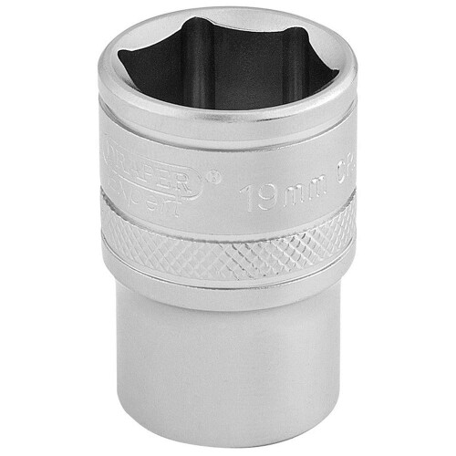 Draper Draper Expert 1/2" 19mm Square Drive Socket | 6 Point Hex Socket | Chrome Vanadium Steel Wrench Accessory | 16609