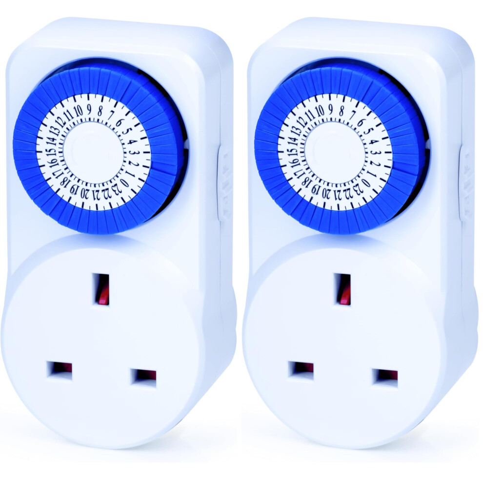 Status Status: Ionos 24 Hour Mini Timer Switch | 24 Hour Segment Timer Light Switch | White Uk Plug | Ion24hminit10 | Mechanical Option C (Pack Of 2)