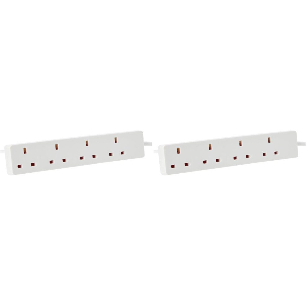 Photos - Electrical Wire & Cable Pro-Elec PRO ELEC 4âGang Mains Extension Lead, 5m Cable, 13A, White â PELB1905  (Pack of 2)