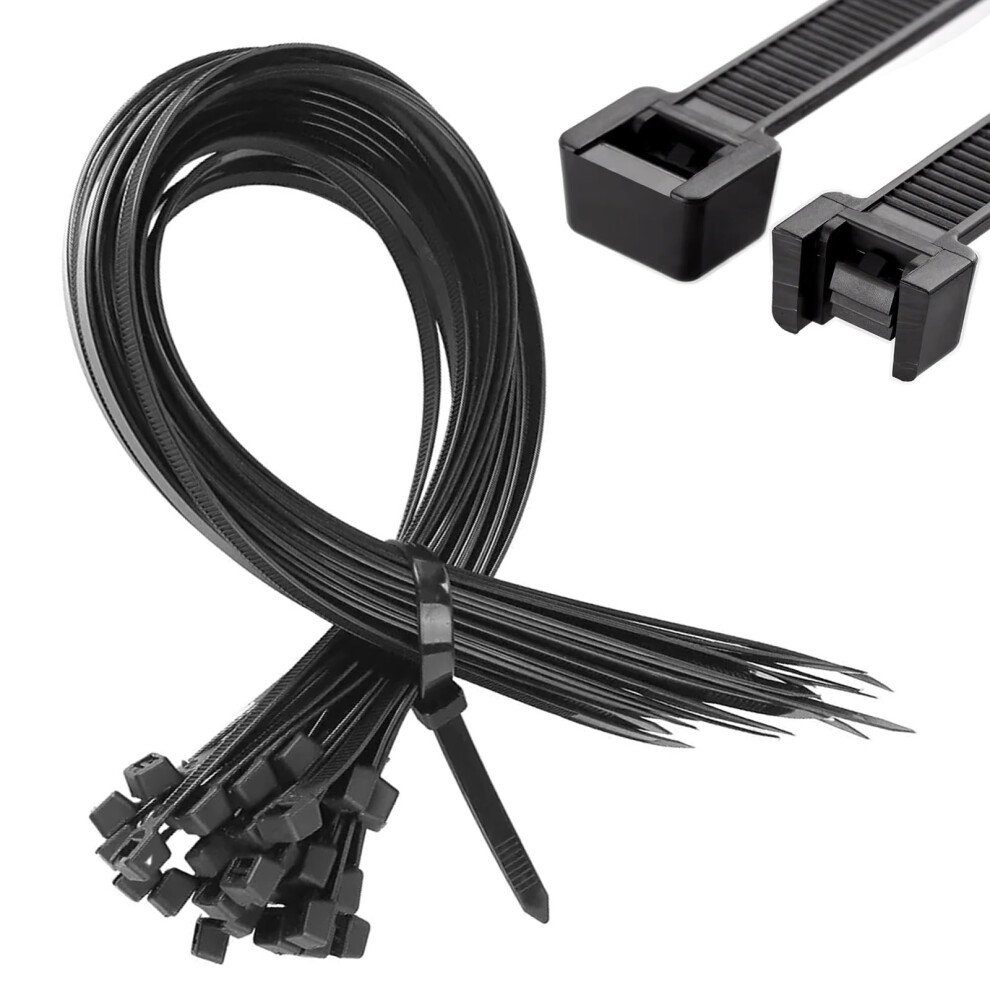 Eastrise 100 Pack Black Cable Ties Heavy Duty, 450Mm X 4.8Mm Long With 50Lbs Ultra Strong Tensile Strength, Large Uv Resistant Cable Ties Extra Long 5005600504939