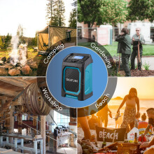 DigiFunk Work Site Radio | USB Rechargeable | DAB+, DAB, FM, Bluetooth, AUX Input | IP65 Waterproof Rugged Durable Design | Perfect for Builders, Out