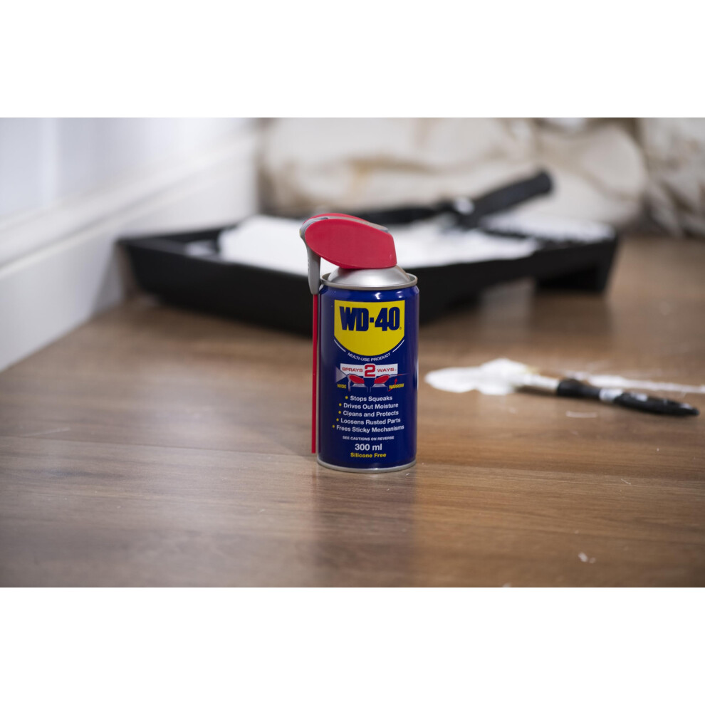 Wd-40 Multi Use Lubricant Spray 300Ml, Wide And Narrow Smart Straw, Multipurpose Wd40 Spray Lubricant For Maintenance, Water Displacement, And Rust P 5009782295074