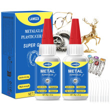 Metal Glue 35g x 2, LAWEZX Clear Instant Super Glue for Metal Repair, Waterproof, Heat-Resistant, High Strength, Liquid Adhesive for Aluminum, Stainl