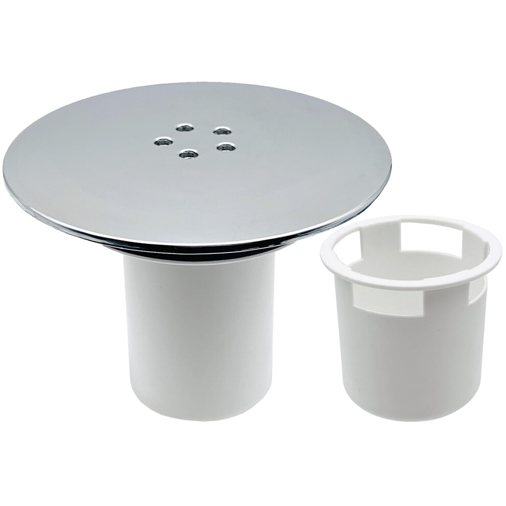 Shower Drain Cover, Chrome Shower Trap Cover Replacement, 90 Mm / 115 Mm Shower Plughole Cover, Removable Top Shower Waste Fitting Cap Parts, Shower 5007340929713