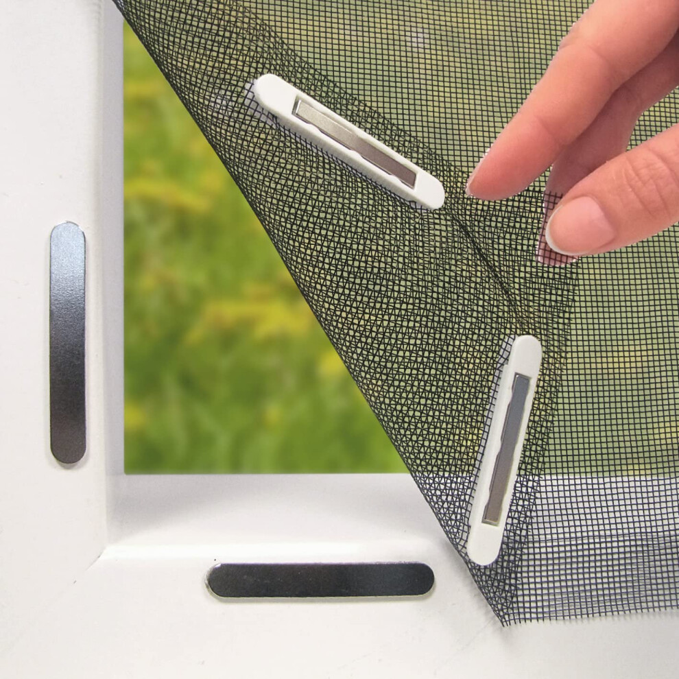 Hoberg Window Fly Screen With Innovative Magnetic Fastening | Fly Net Can Be Individually Cut To Size Up To 150 X 130 Cm, No Drilling Or Screwing | A 5002939939029